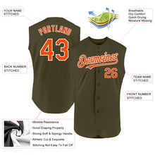 Laden Sie das Bild in den Galerie-Viewer, Custom Olive Orange-White Authentic Sleeveless Salute To Service Baseball Jersey