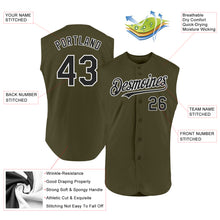 Laden Sie das Bild in den Galerie-Viewer, Custom Olive Black-White Authentic Sleeveless Salute To Service Baseball Jersey