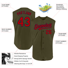 Laden Sie das Bild in den Galerie-Viewer, Custom Olive Red-Navy Authentic Sleeveless Salute To Service Baseball Jersey