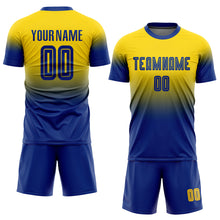 Charger l'image dans la galerie, Custom Gold Royal Sublimation Fade Fashion Soccer Uniform Jersey