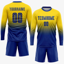 Charger l'image dans la galerie, Custom Gold Royal Sublimation Fade Fashion Soccer Uniform Jersey
