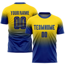Charger l'image dans la galerie, Custom Gold Royal Sublimation Fade Fashion Soccer Uniform Jersey