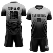 Загрузить изображение в средство просмотра галереи, Custom Gray Black Sublimation Fade Fashion Soccer Uniform Jersey