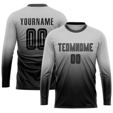 Загрузить изображение в средство просмотра галереи, Custom Gray Black Sublimation Fade Fashion Soccer Uniform Jersey