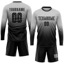 Загрузить изображение в средство просмотра галереи, Custom Gray Black Sublimation Fade Fashion Soccer Uniform Jersey
