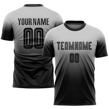 Загрузить изображение в средство просмотра галереи, Custom Gray Black Sublimation Fade Fashion Soccer Uniform Jersey