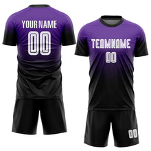 Charger l'image dans la galerie, Custom Purple White-Black Sublimation Fade Fashion Soccer Uniform Jersey