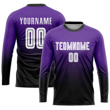 Charger l'image dans la galerie, Custom Purple White-Black Sublimation Fade Fashion Soccer Uniform Jersey