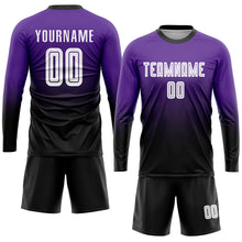 Charger l'image dans la galerie, Custom Purple White-Black Sublimation Fade Fashion Soccer Uniform Jersey