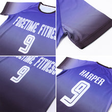 Charger l'image dans la galerie, Custom Purple White-Black Sublimation Fade Fashion Soccer Uniform Jersey