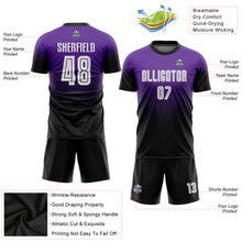 Charger l'image dans la galerie, Custom Purple White-Black Sublimation Fade Fashion Soccer Uniform Jersey