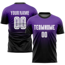 Charger l'image dans la galerie, Custom Purple White-Black Sublimation Fade Fashion Soccer Uniform Jersey