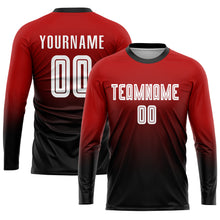 Загрузить изображение в средство просмотра галереи, Custom Red White-Black Sublimation Fade Fashion Soccer Uniform Jersey