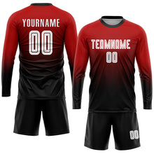 Загрузить изображение в средство просмотра галереи, Custom Red White-Black Sublimation Fade Fashion Soccer Uniform Jersey