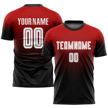 Загрузить изображение в средство просмотра галереи, Custom Red White-Black Sublimation Fade Fashion Soccer Uniform Jersey