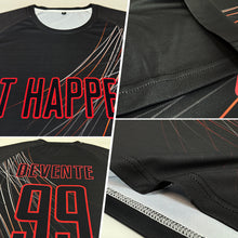 Laden Sie das Bild in den Galerie-Viewer, Custom Black Black-Red Sublimation Soccer Uniform Jersey
