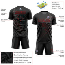 Laden Sie das Bild in den Galerie-Viewer, Custom Black Black-Red Sublimation Soccer Uniform Jersey