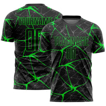 Load image into Gallery viewer, Custom Black Neon Green Sublimation Soccer Uniform Jersey