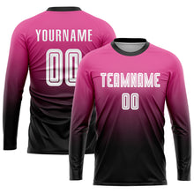 Загрузить изображение в средство просмотра галереи, Custom Pink White-Black Sublimation Fade Fashion Soccer Uniform Jersey