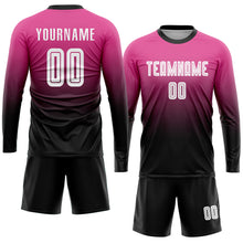 Загрузить изображение в средство просмотра галереи, Custom Pink White-Black Sublimation Fade Fashion Soccer Uniform Jersey