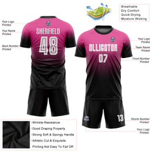 Загрузить изображение в средство просмотра галереи, Custom Pink White-Black Sublimation Fade Fashion Soccer Uniform Jersey