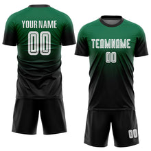Загрузить изображение в средство просмотра галереи, Custom Kelly Green White-Black Sublimation Fade Fashion Soccer Uniform Jersey