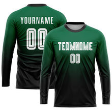 Загрузить изображение в средство просмотра галереи, Custom Kelly Green White-Black Sublimation Fade Fashion Soccer Uniform Jersey