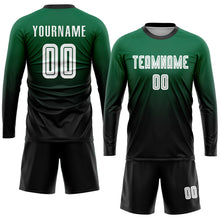 Загрузить изображение в средство просмотра галереи, Custom Kelly Green White-Black Sublimation Fade Fashion Soccer Uniform Jersey