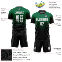 Загрузить изображение в средство просмотра галереи, Custom Kelly Green White-Black Sublimation Fade Fashion Soccer Uniform Jersey