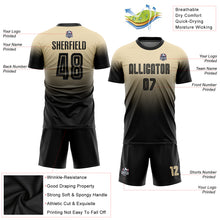 Загрузить изображение в средство просмотра галереи, Custom Cream Black Sublimation Fade Fashion Soccer Uniform Jersey