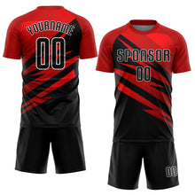 Загрузить изображение в средство просмотра галереи, Custom Red Black-White Sublimation Soccer Uniform Jersey