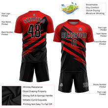 Загрузить изображение в средство просмотра галереи, Custom Red Black-White Sublimation Soccer Uniform Jersey
