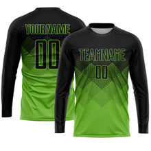 Загрузить изображение в средство просмотра галереи, Custom Neon Green Black Sublimation Soccer Uniform Jersey
