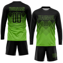 Загрузить изображение в средство просмотра галереи, Custom Neon Green Black Sublimation Soccer Uniform Jersey