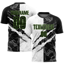 Charger l'image dans la galerie, Custom Graffiti Pattern Black-Neon Green Scratch Sublimation Soccer Uniform Jersey
