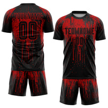 Загрузить изображение в средство просмотра галереи, Custom Red Black Sublimation Soccer Uniform Jersey