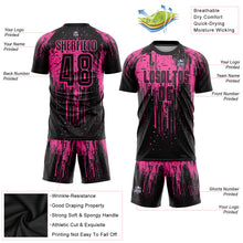Charger l'image dans la galerie, Custom Pink Black Sublimation Soccer Uniform Jersey