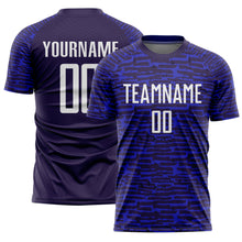 Laden Sie das Bild in den Galerie-Viewer, Custom Royal White Sublimation Soccer Uniform Jersey