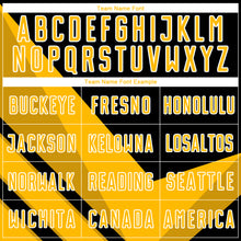 Load image into Gallery viewer, Custom Gold Black-White Arrow Shapes Sublimation Soccer Uniform Jersey