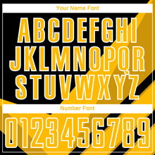 Load image into Gallery viewer, Custom Gold Black-White Arrow Shapes Sublimation Soccer Uniform Jersey