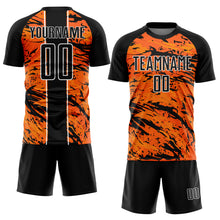 Charger l'image dans la galerie, Custom Bay Orange Black-White Abstract Fluid Sublimation Soccer Uniform Jersey