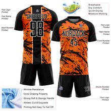 Charger l'image dans la galerie, Custom Bay Orange Black-White Abstract Fluid Sublimation Soccer Uniform Jersey