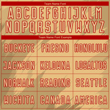 Laden Sie das Bild in den Galerie-Viewer, Custom Old Gold Black-Red Sharp Shapes Sublimation Soccer Uniform Jersey