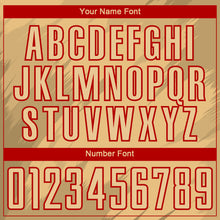 Laden Sie das Bild in den Galerie-Viewer, Custom Old Gold Black-Red Sharp Shapes Sublimation Soccer Uniform Jersey