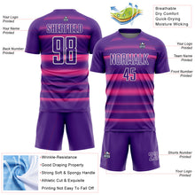 Load image into Gallery viewer, Custom Purple Pink-White Halftone Dots Sublimation Soccer Uniform Jersey