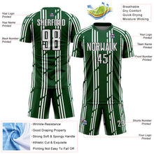 Load image into Gallery viewer, Custom Green White-Black Pinstripe Sublimation Soccer Uniform Jersey
