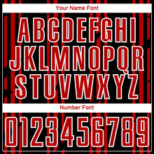 Charger l'image dans la galerie, Custom Black Red-White Pinstripe Sublimation Soccer Uniform Jersey