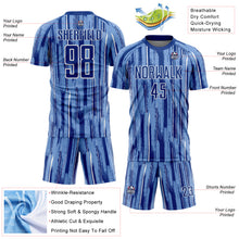 Charger l'image dans la galerie, Custom Light Blue Royal-White Pinstripe Sublimation Soccer Uniform Jersey