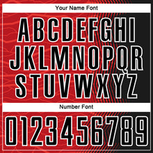 Laden Sie das Bild in den Galerie-Viewer, Custom Red Black-White Gradient Arrow Sublimation Soccer Uniform Jersey