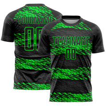 Laden Sie das Bild in den Galerie-Viewer, Custom Black Neon Green Sublimation Soccer Uniform Jersey